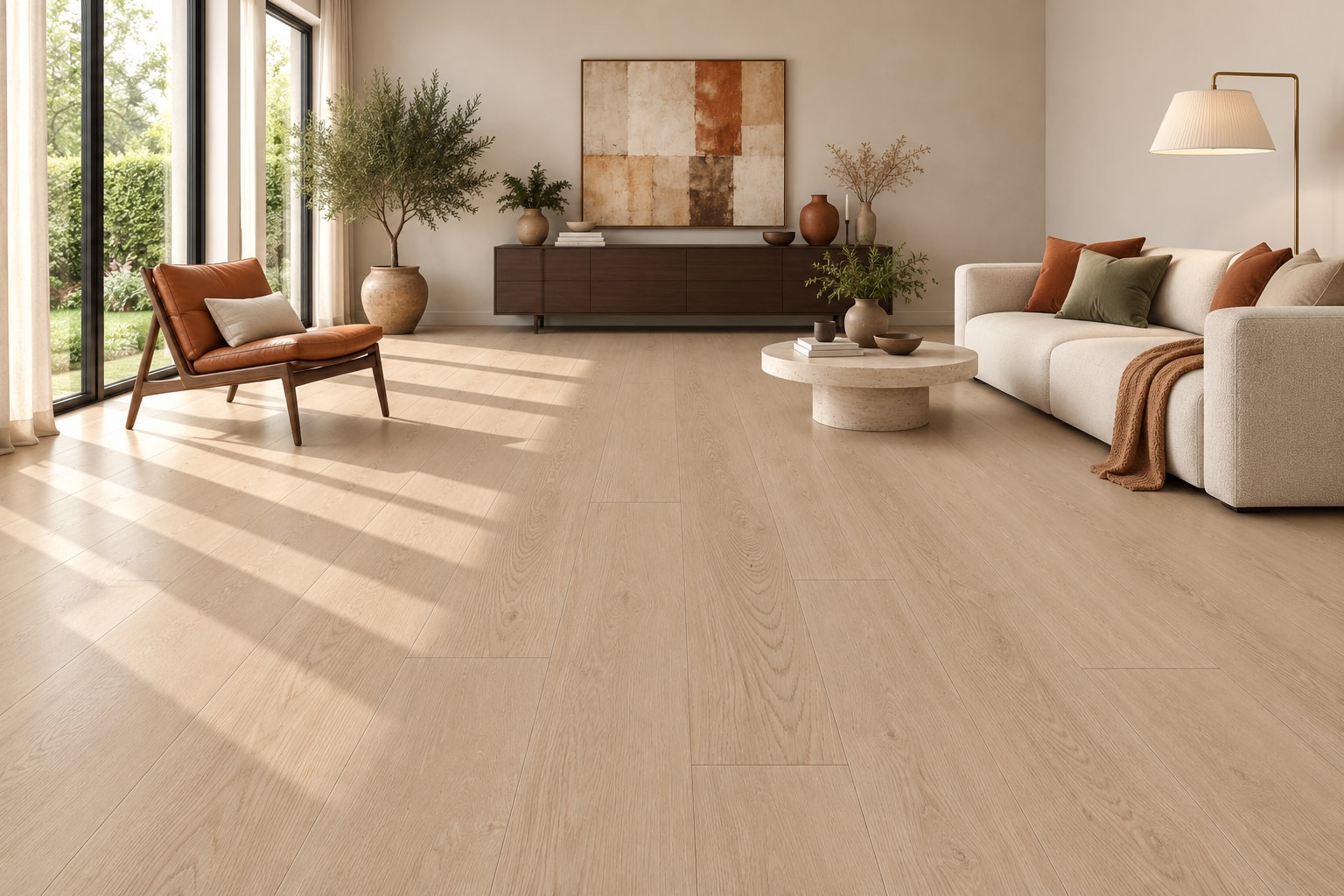 TechFloor Pacific A Rechte Plank 12301 Victoria Extra Mat: sfeerimpressie van een woonkamer met deze vloer