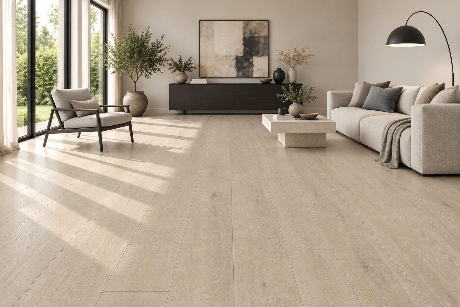 TechFloor Pacific A Rechte Plank 12260 San Francisco – Variant B: sfeerimpressie van een woonkamer met deze vloer