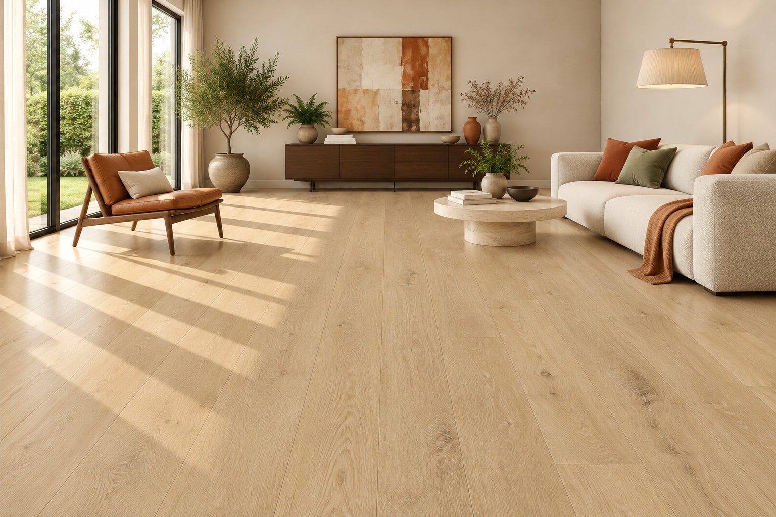 TechFloor Pacific Rechte Plank 14900 Vancouver: sfeerimpressie van een woonkamer met deze vloer