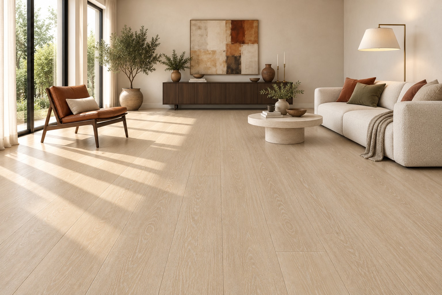 TechFloor Pacific A Rechte Plank 12249 Los Angeles – Variant B: sfeerimpressie van een woonkamer met deze vloer