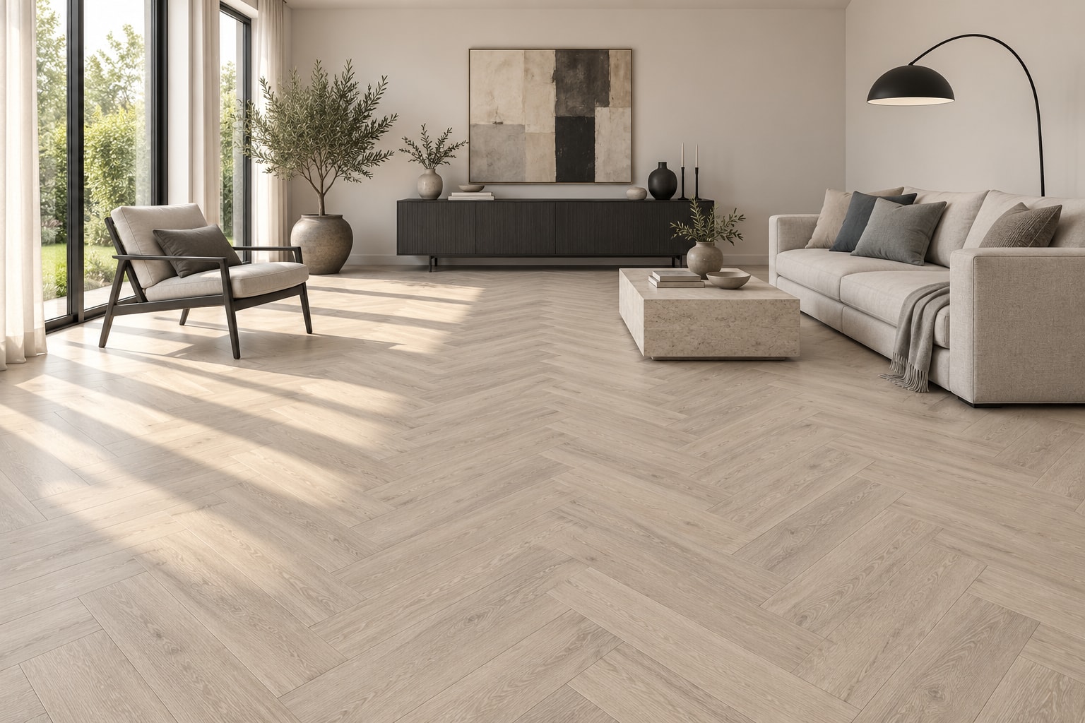 TechFloor Original Visgraat 26204: sfeerimpressie van een woonkamer met deze vloer