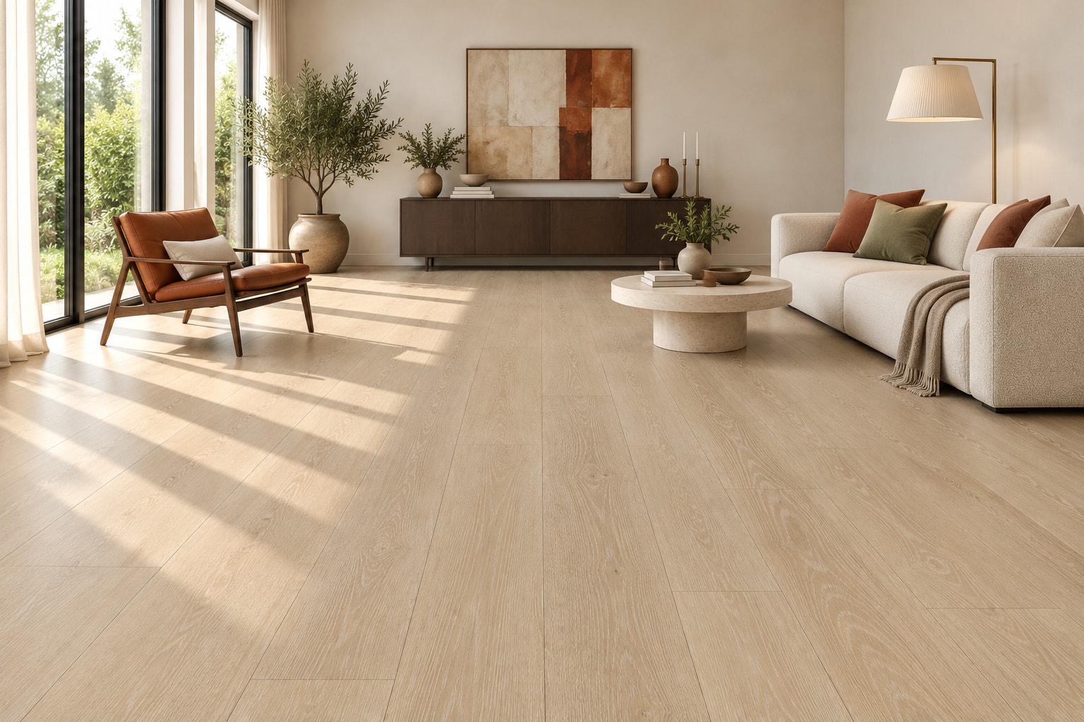 TechFloor Pacific A Rechte Plank 12249 Los Angeles – Variant A: sfeerimpressie van een woonkamer met deze vloer