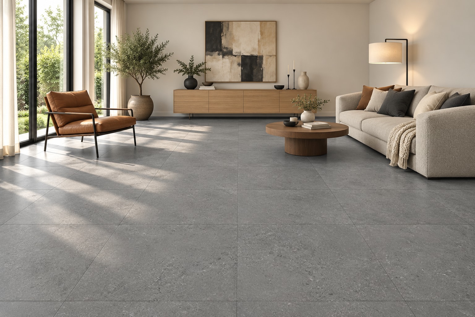 TechFloor Comfort 6303-6403: sfeerimpressie van een woonkamer met deze vloer