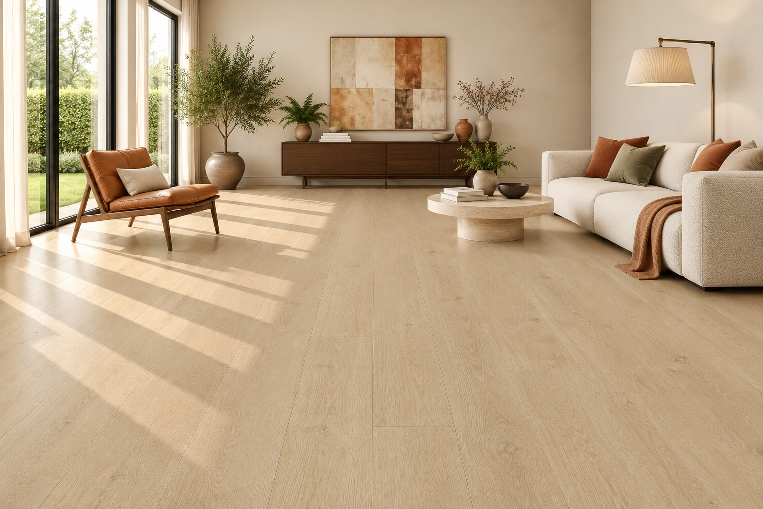 TechFloor Pacific Rechte Plank 14904 Richmond – Variant B: sfeerimpressie van een woonkamer met deze vloer