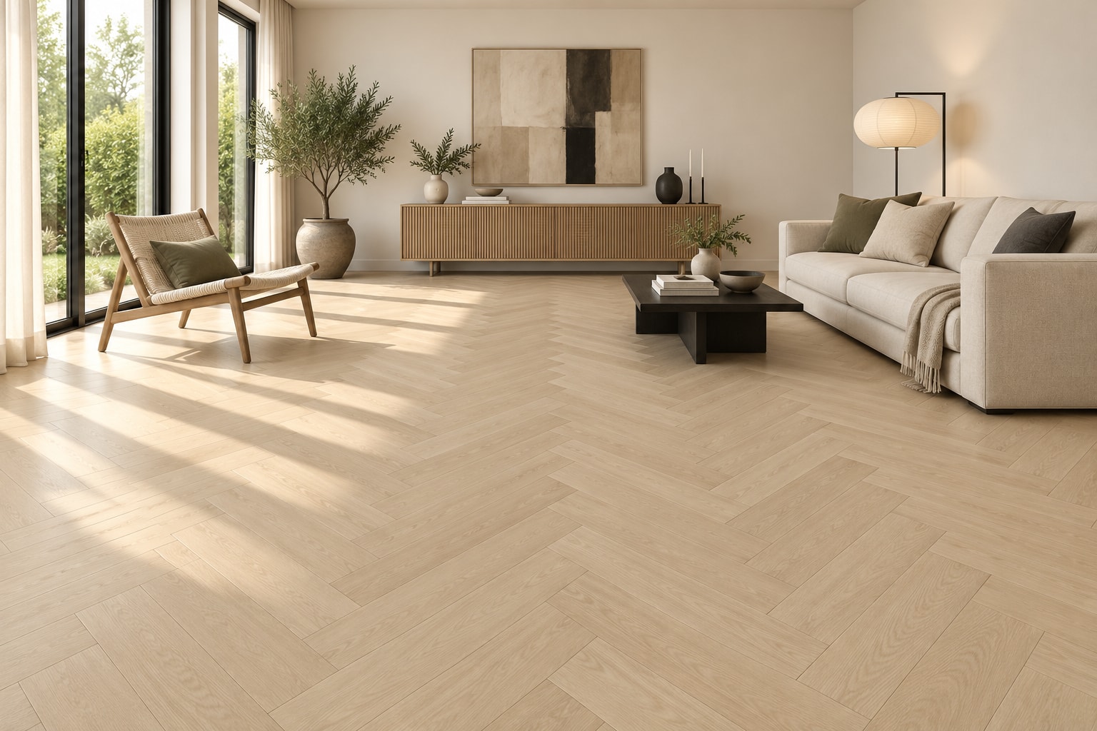 TechFloor Original Visgraat 26202: sfeerimpressie van een woonkamer met deze vloer